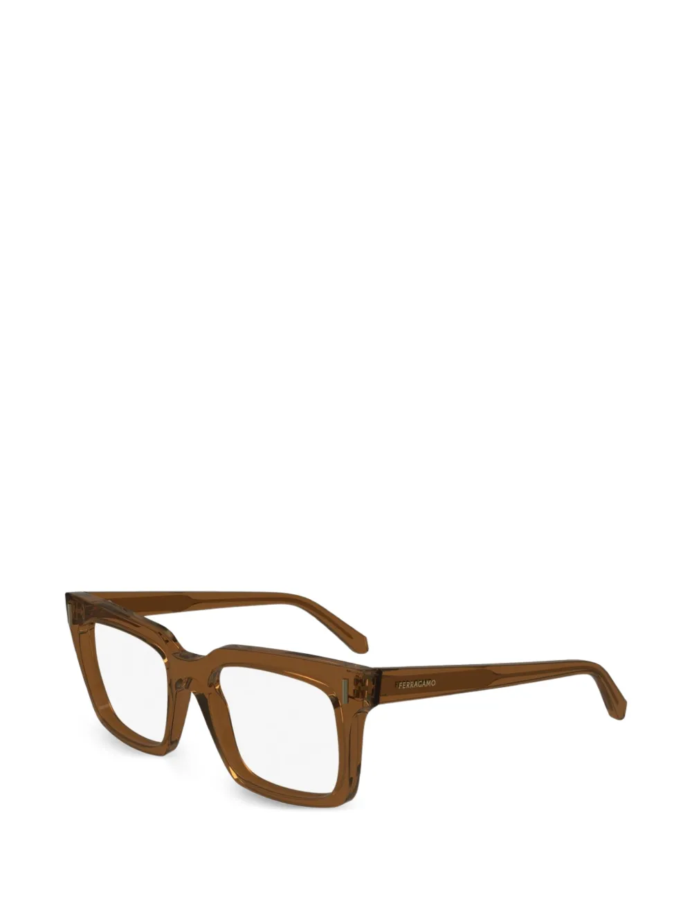 Ferragamo square full-rim eyeglasses - Marrone