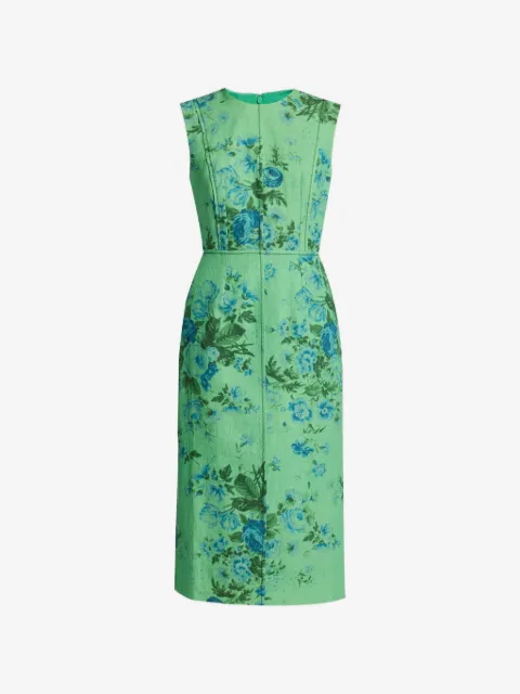 ERDEM vestido midi con estampado floral