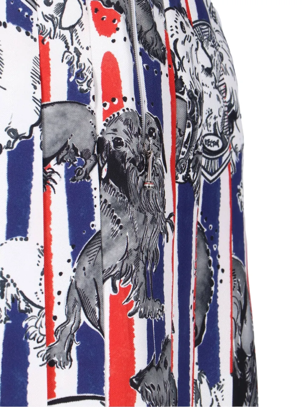 Thom Browne Gestreepte maxi-rok met plooien en grafische print Blauw