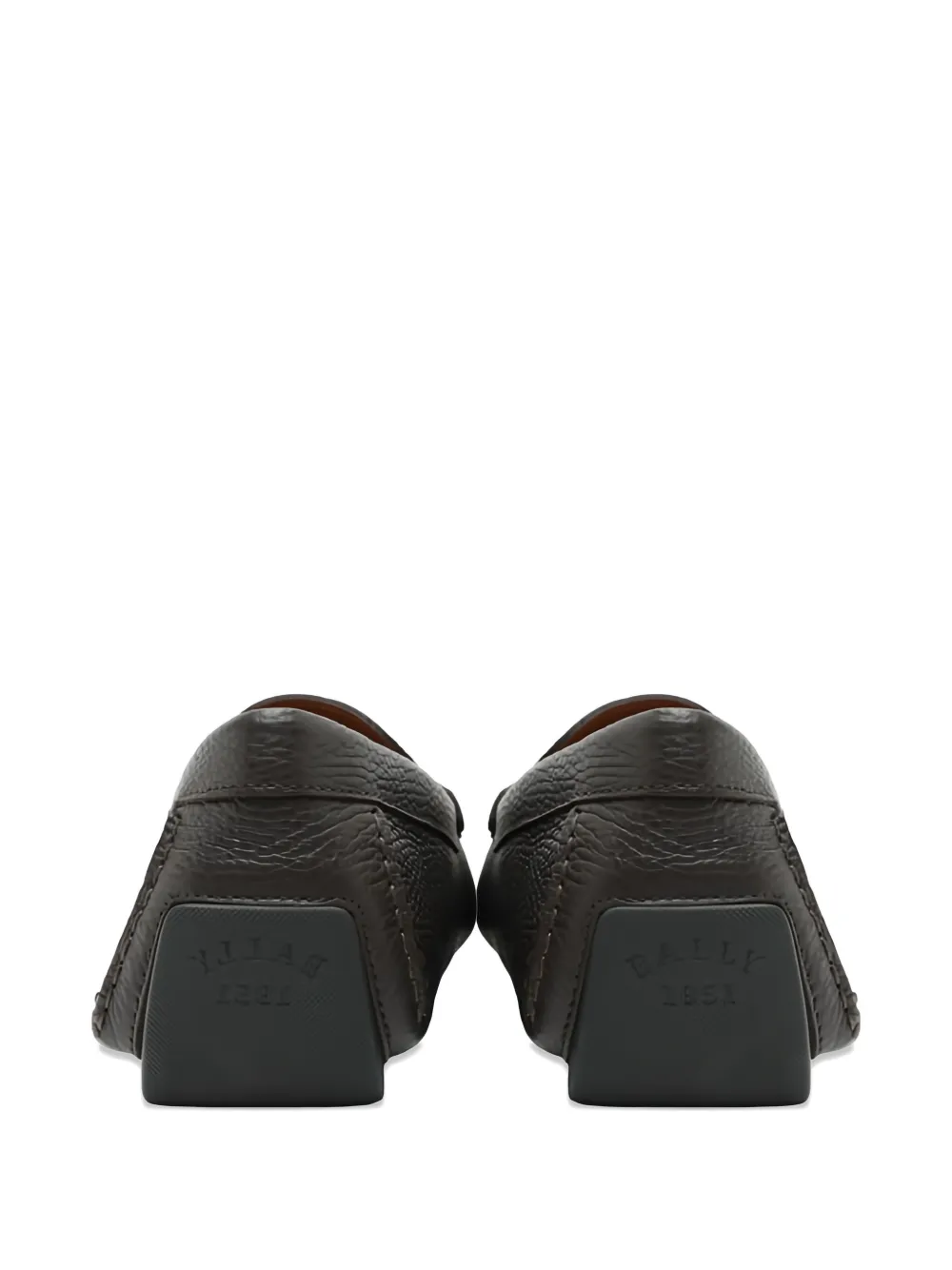 Bally Leren loafers met logo Bruin