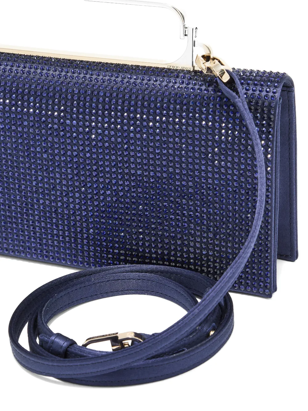 Giorgio Armani Clutch verfraaid met handgreep Blauw