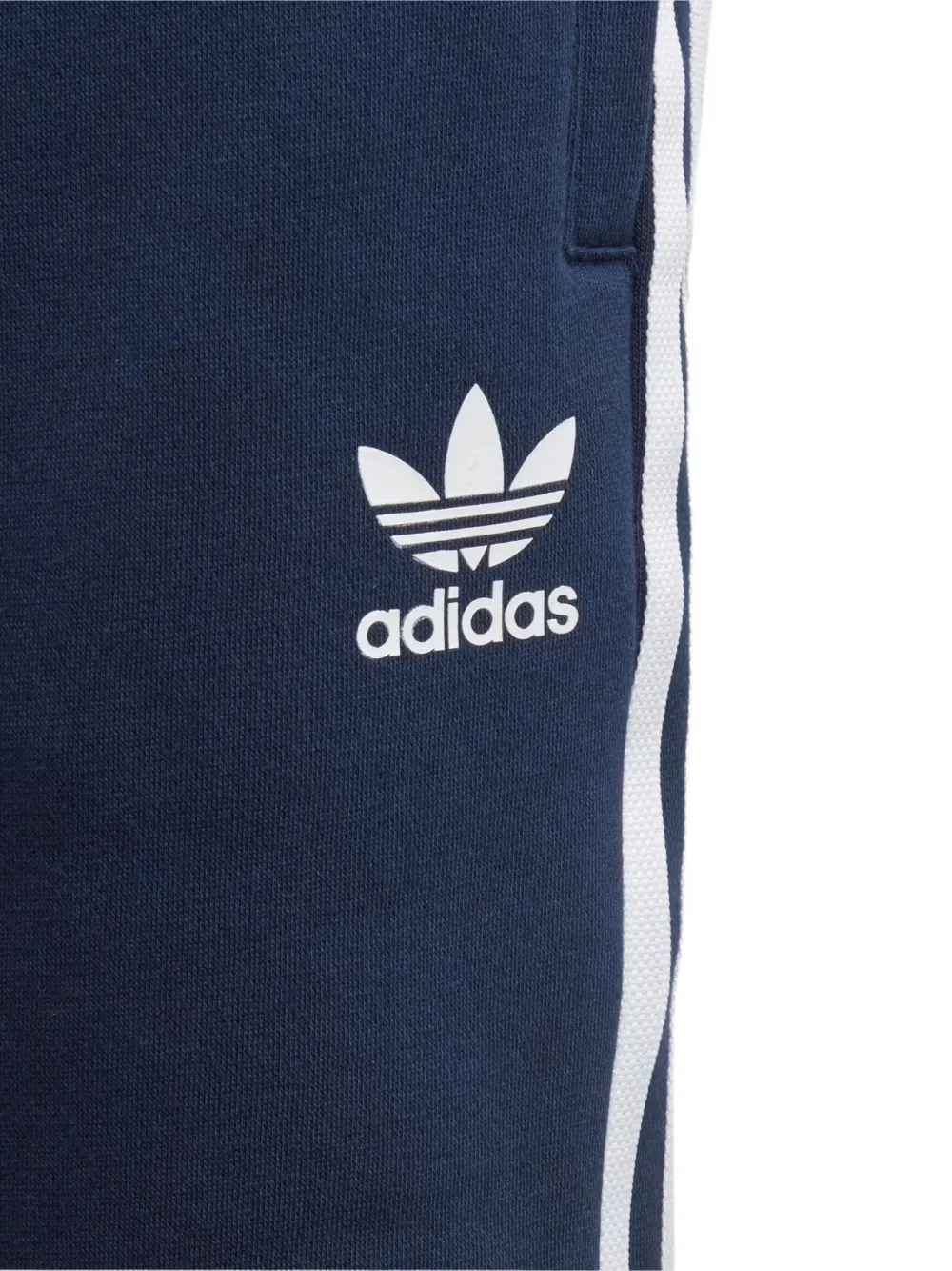 adidas Kids Fleece gestreepte shorts Blauw