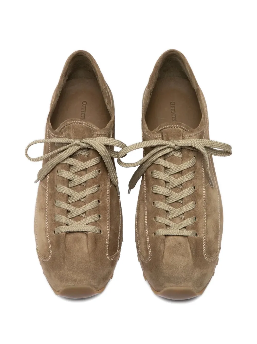 Officine Creative Jarred lace-up suede sneakers Beige