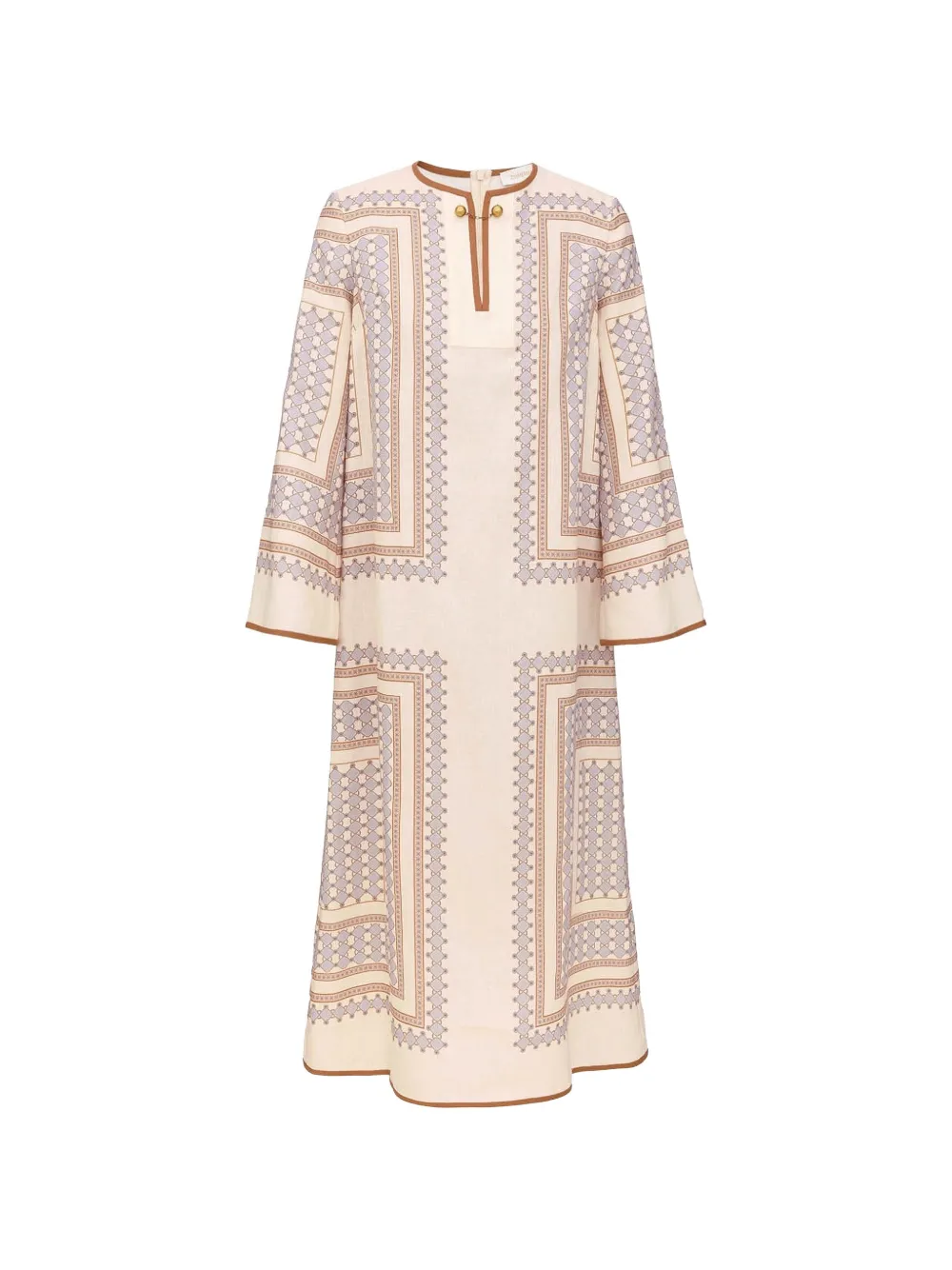 Zimmermann Geometric-patterned Tunic Midi Dress In Pink
