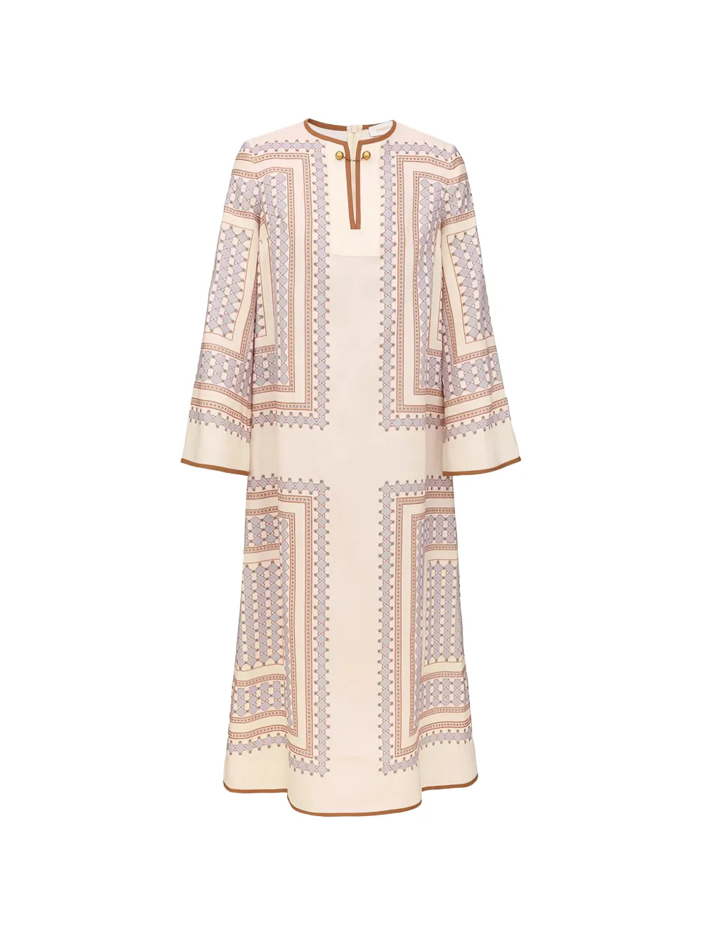 ZIMMERMANN geometric-patterned tunic midi dress - Nude