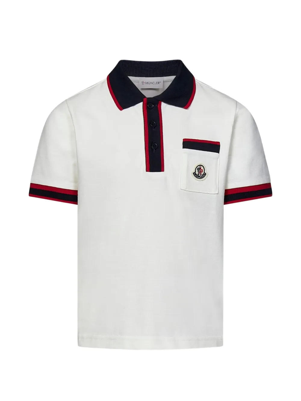 Moncler Enfant Poloshirt met logopatch Wit