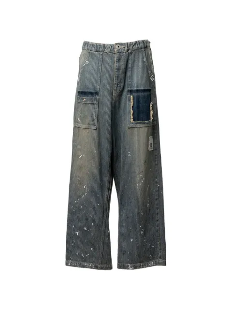 Maison MIHARA YASUHIRO stripe patchwork jeans