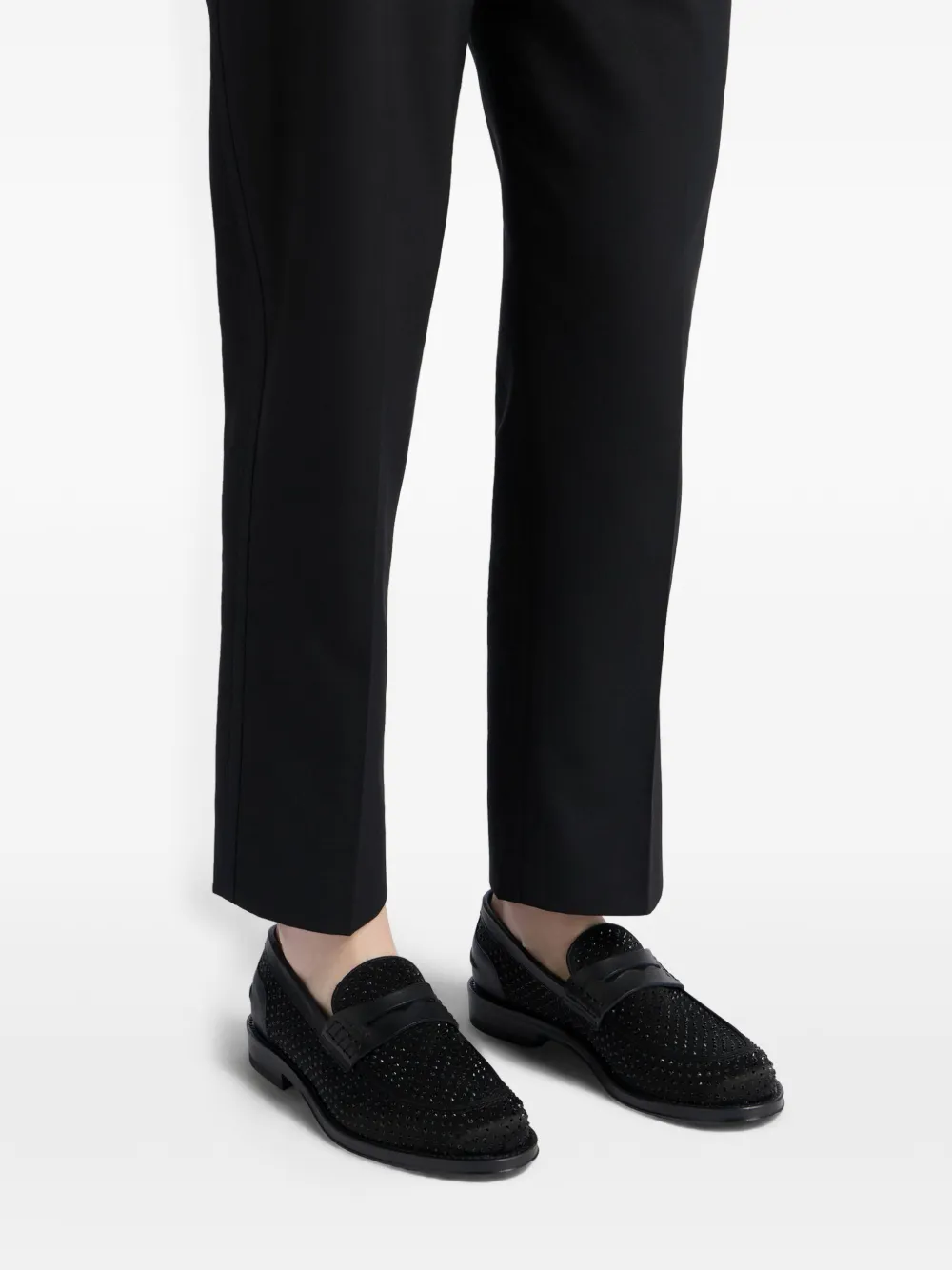 Bally Flair rhinestone-embellished loafers Zwart