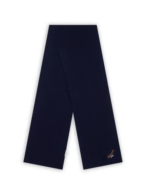 Bally logo-embroidered ribbed-knit scarf