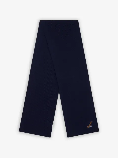 Bally ribbstickad halsduk med broderad logotyp