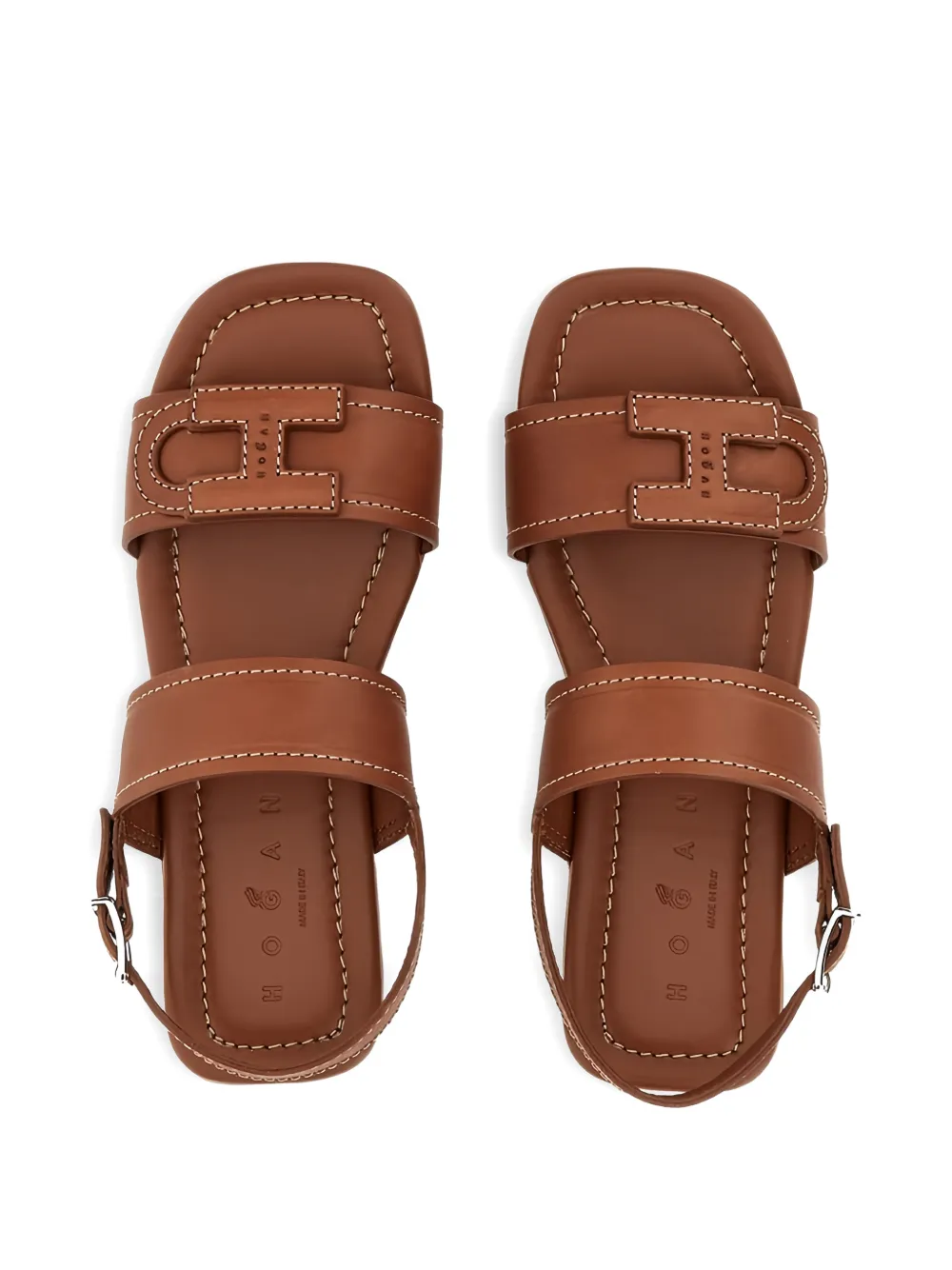 Hogan leather flat sandals Bruin