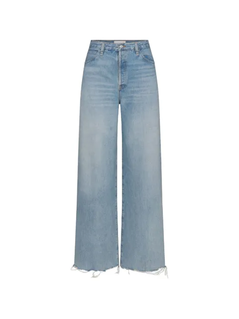 FRAME Colligiate frayed hem wide-leg jeans