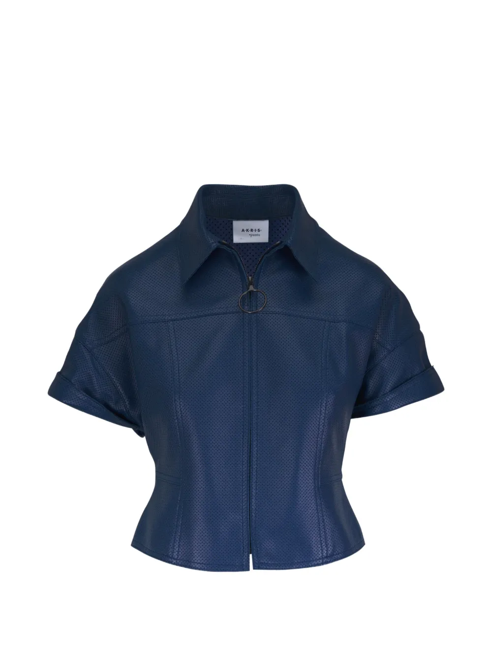 Akris Punto zip-up leather jacket - Blu