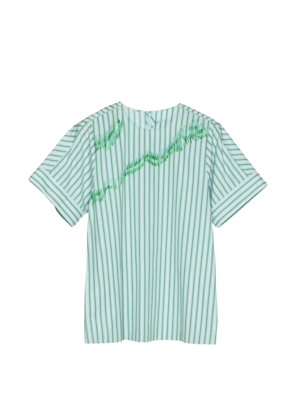 3.1 Phillip Lim striped-pattern abstract-embroidery top - Blu