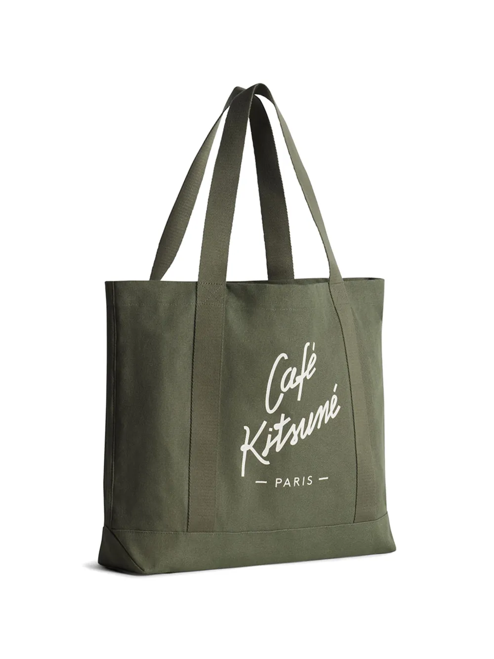 CAFÉ KITSUNÉ logo-print Tote Bag | Green | FARFETCH