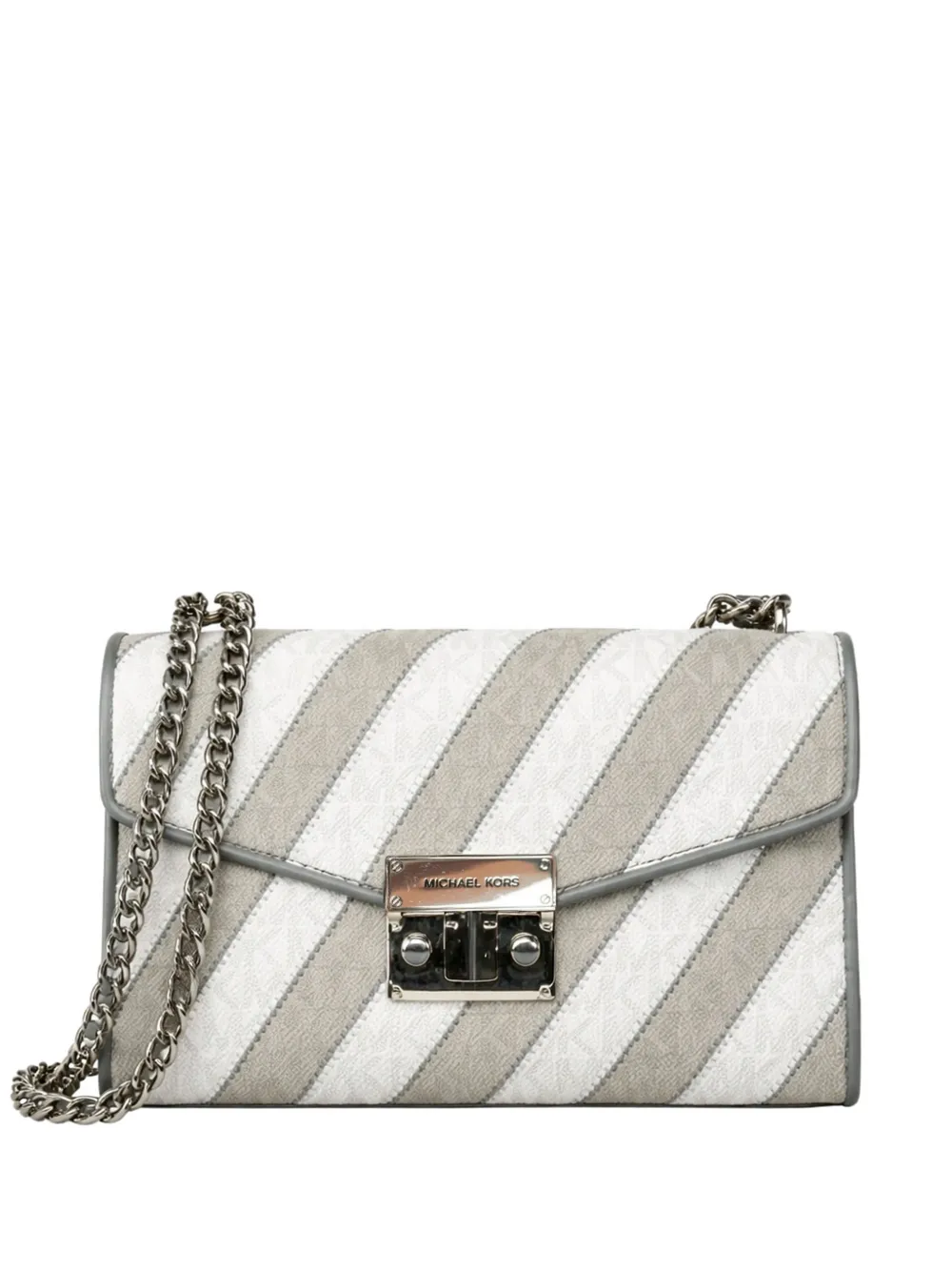 Michael Kors striped shoulder bag - Bianco