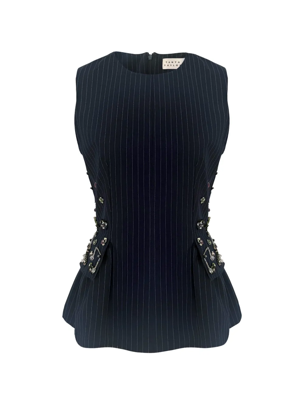 Tanya Taylor Astrid embellished top - Blu