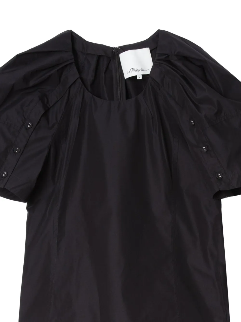 3.1 Phillip Lim Bloom top met diepe ronde hals Zwart