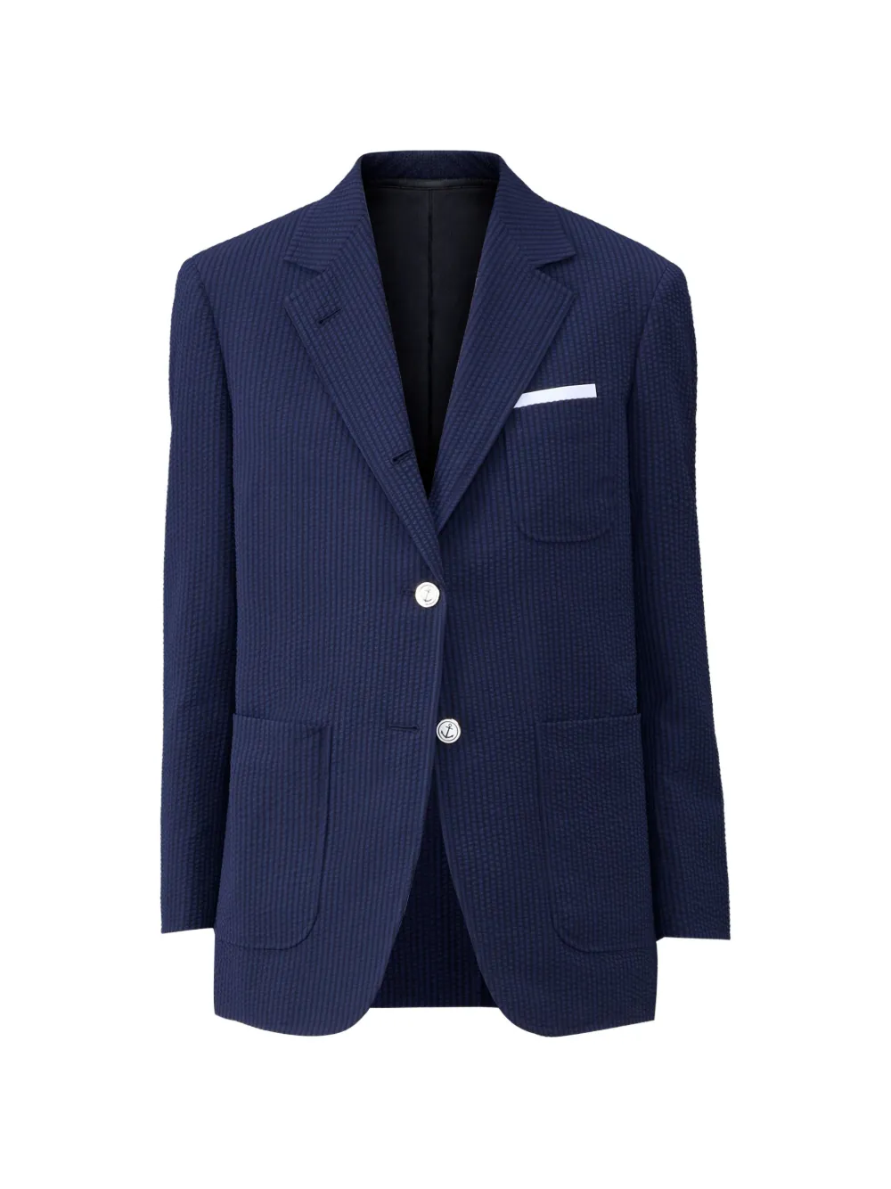 Thom Browne textured single-breasted blazer - Blau