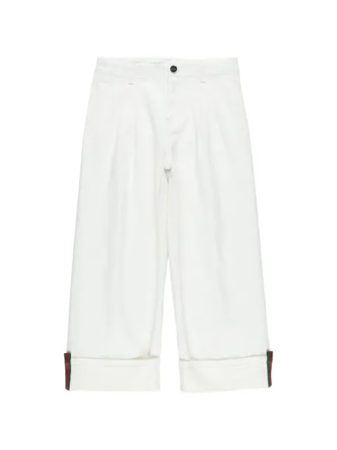 Gucci Kids striped cuff trousers