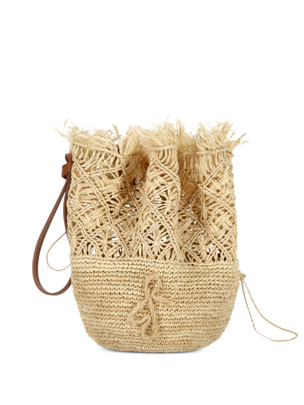 Ruslan Baginskiy fringed woven bucket bag - Nude