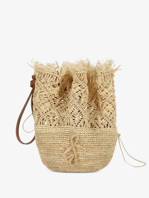 Ruslan Baginskiy vävd bucketbag med fransar