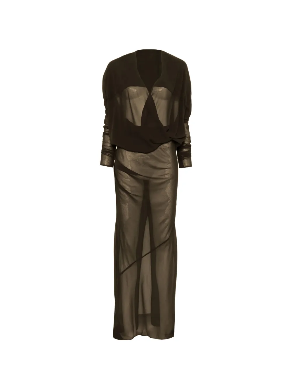 ENTIRE STUDIOS long-sleeves maxi dress - Marrone
