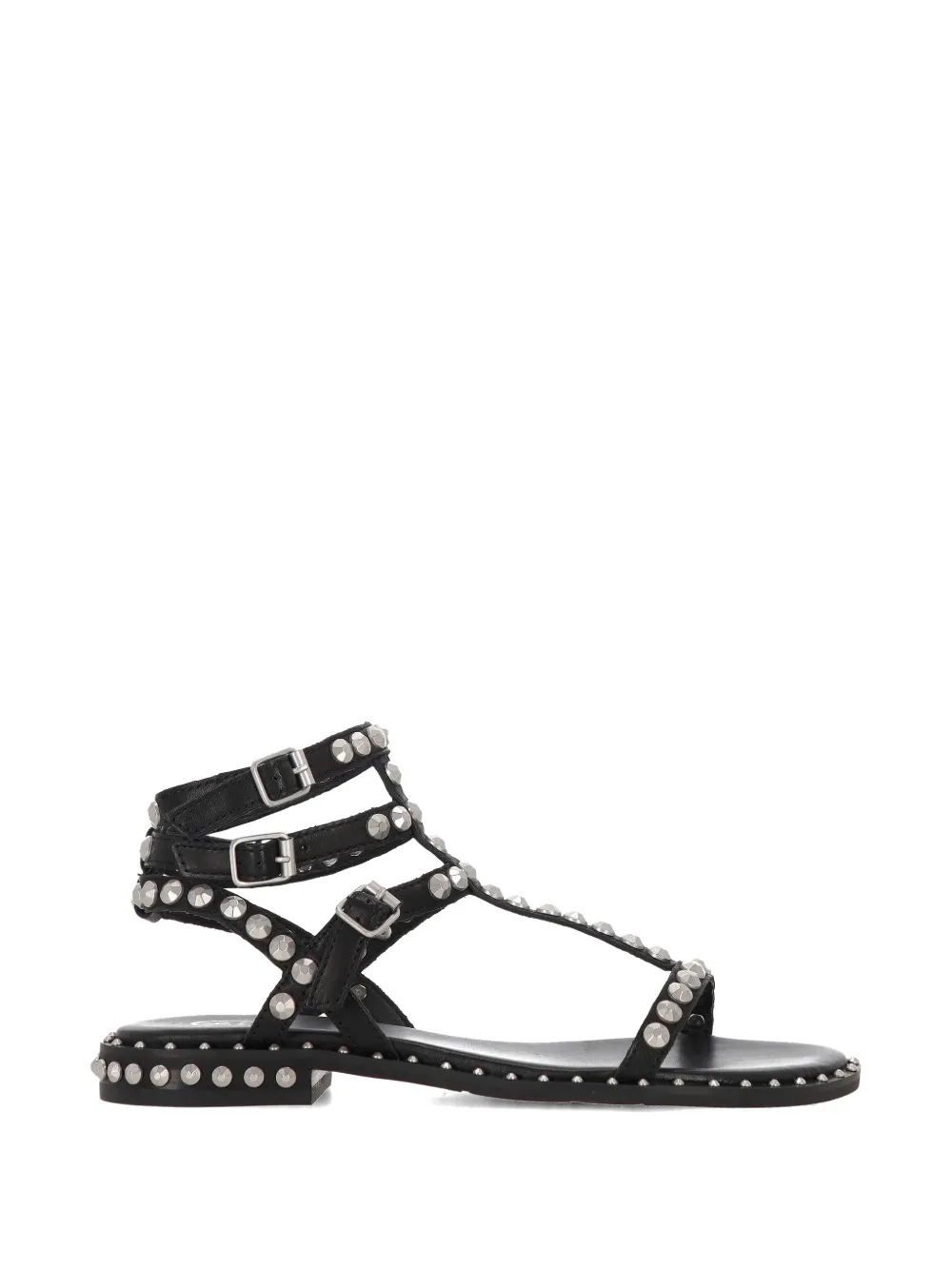 Ash Play buckle studded leather sandals - Nero