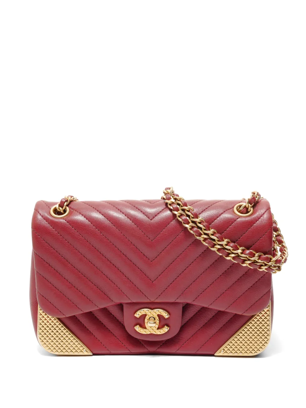 CHANEL Pre-Owned 2017-2018 26 Chevron shoulder bag - Rot