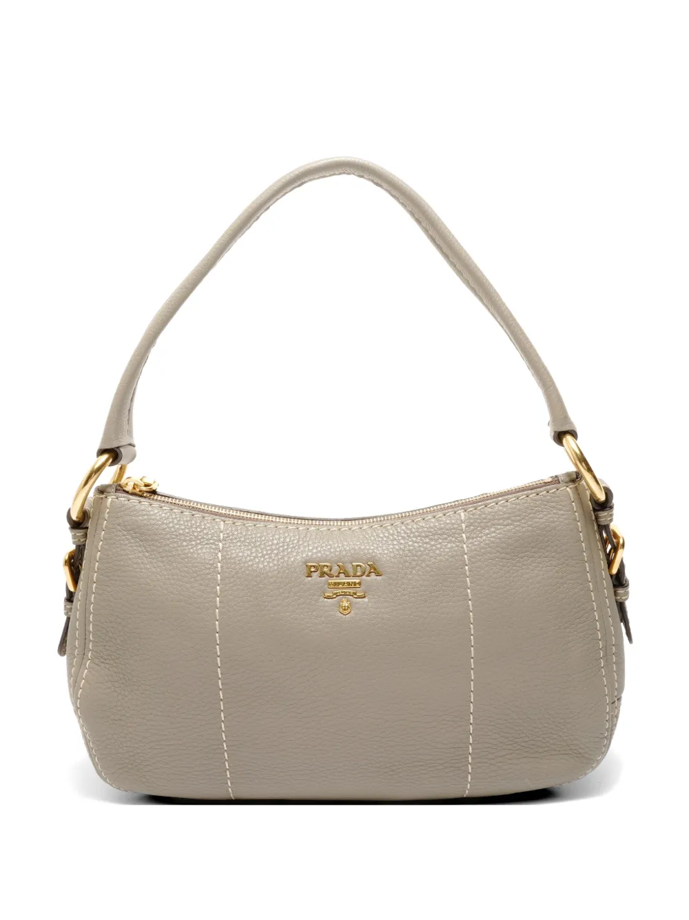 Prada Pre-Owned 2010-2020 contrast-stitch shoulder bag - Grigio