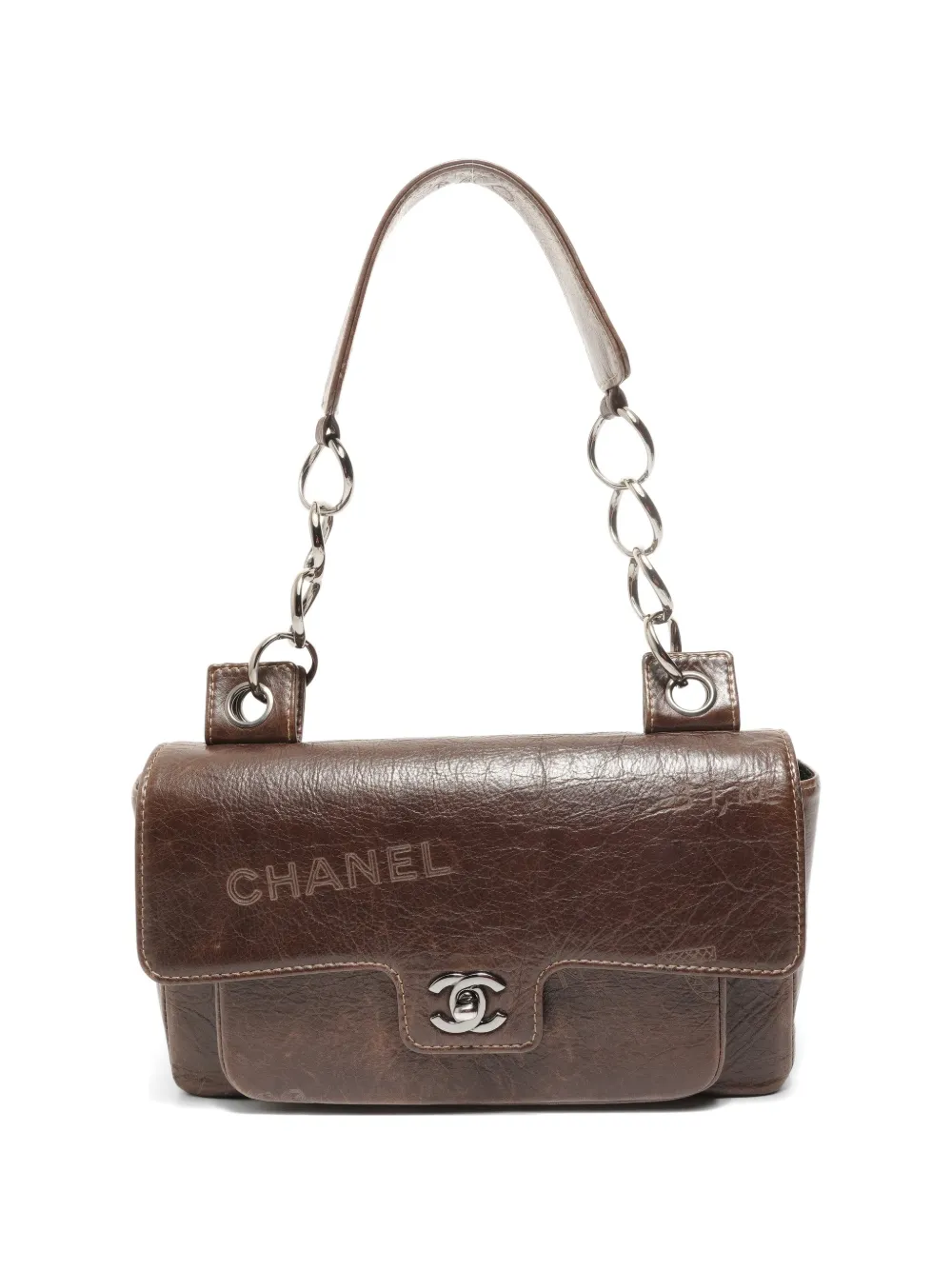 CHANEL Pre-Owned 2003-2004 Graffiti Flap shoulder bag - Marrone