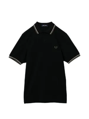 Fred Perry laurel-wreath Striped Polo Shirt | Black | FARFETCH