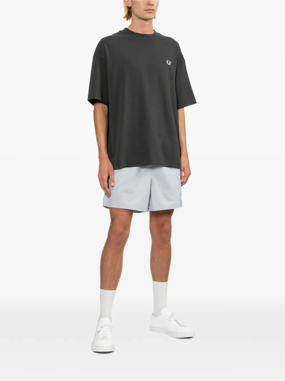Fred Perry T-shirt met logoprint Grijs