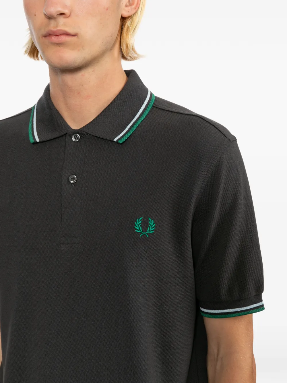 Fred Perry Poloshirt met gestreepte afwerking Zwart