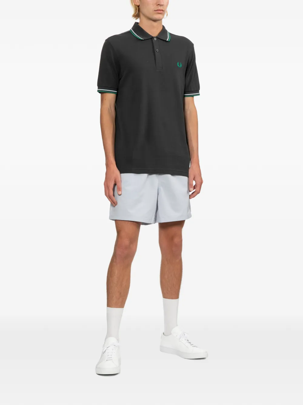 Fred Perry Poloshirt met gestreepte afwerking Zwart