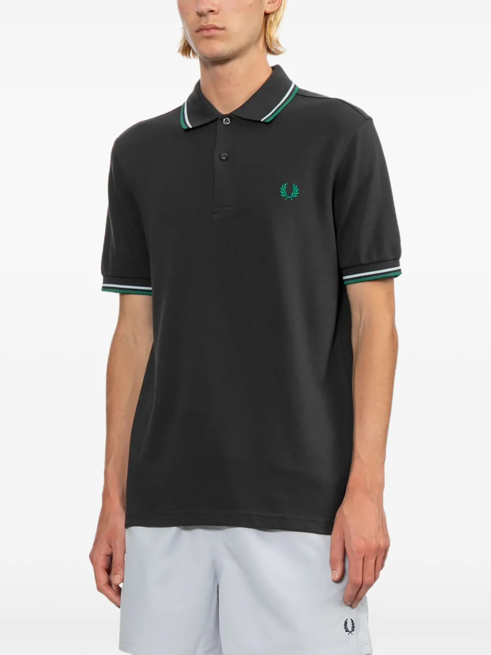 Fred Perry Poloshirt met gestreepte afwerking Zwart