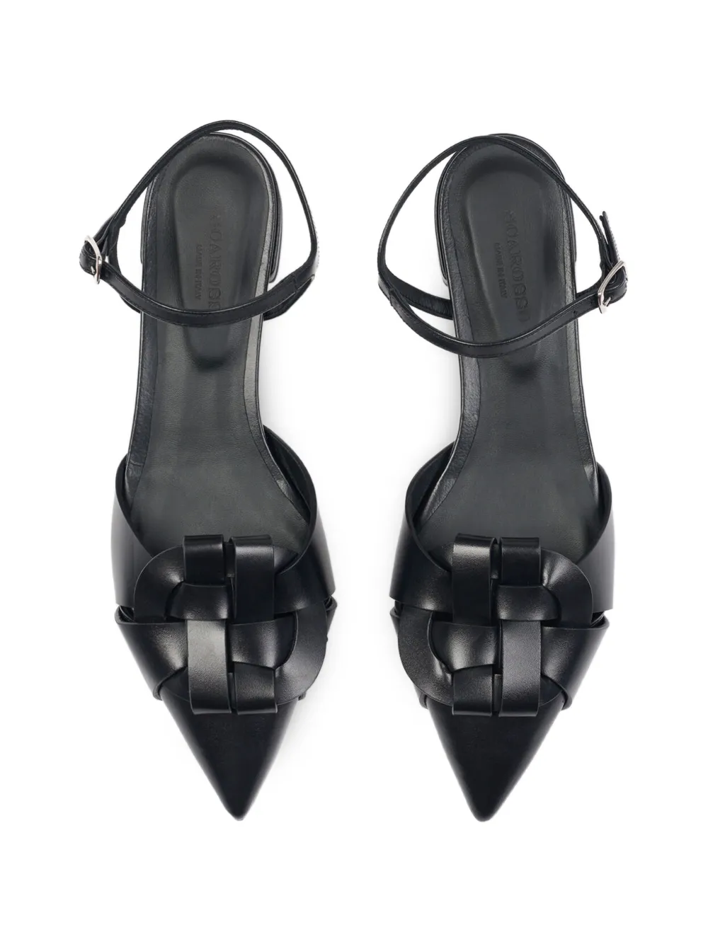 Scarosso Amanda geweven pumps met puntneus Zwart