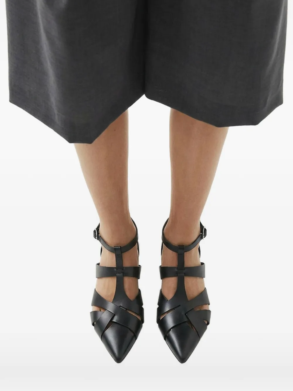 Scarosso Clara sandalen met gekruiste bandjes Zwart