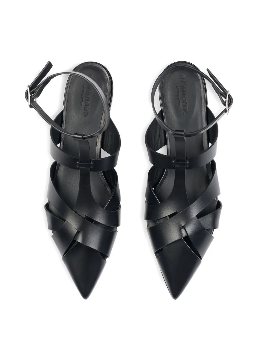 Scarosso Clara sandalen met gekruiste bandjes Zwart