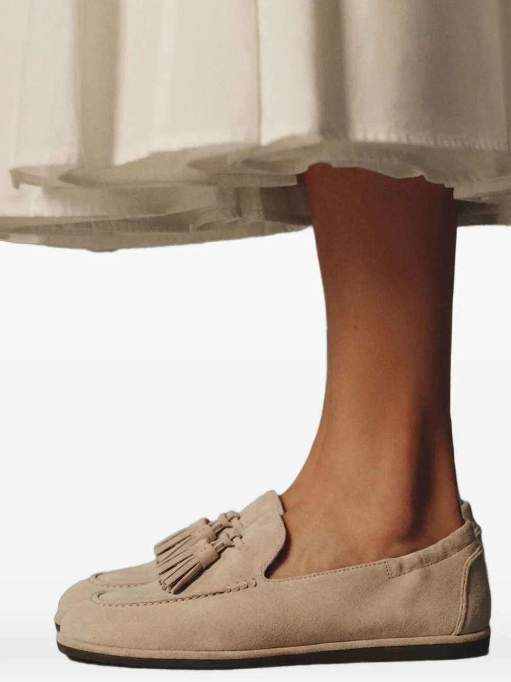 Scarosso Anais loafers met kwastje Beige