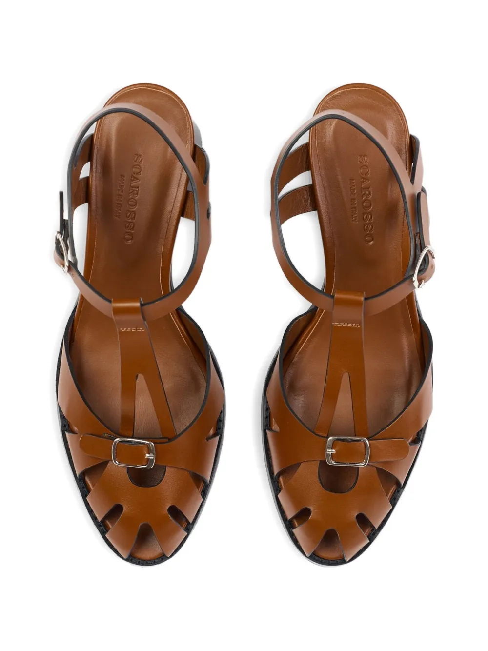 Scarosso Giulia geweven gekooide sandalen Bruin