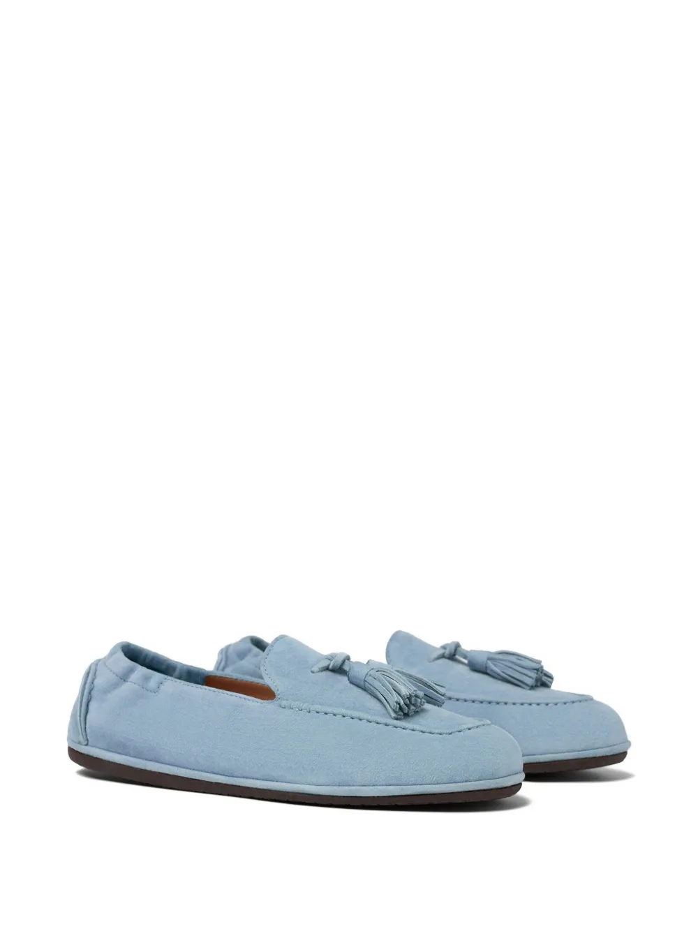 Scarosso Anais suède loafers met kwastjes Blauw