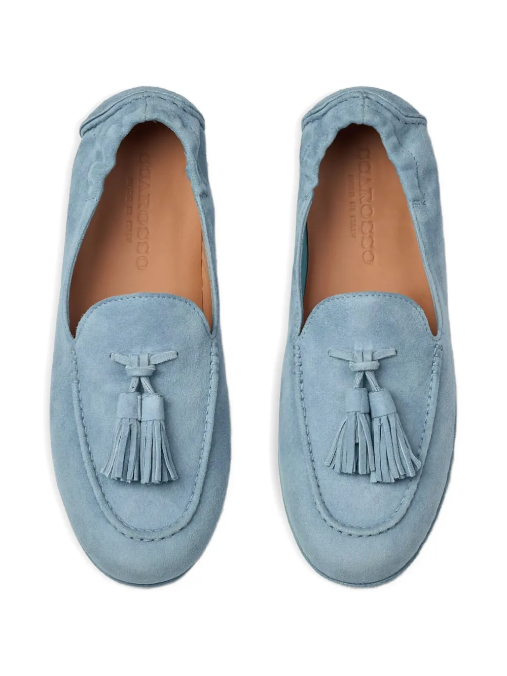 Scarosso Anais suède loafers met kwastjes Blauw