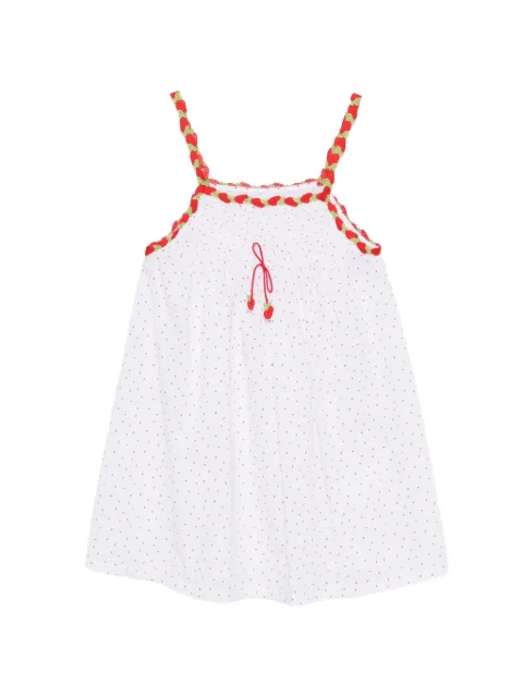 Frankies Bikinis Coppola polka dot strawberry-print mini dress