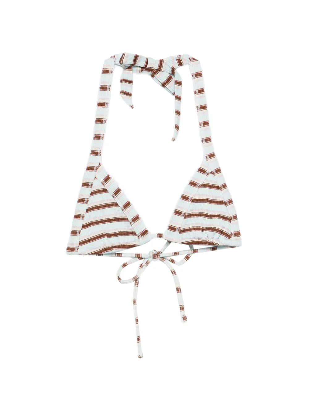 Frankies Bikinis Taite Thermal striped bikini top - Blau