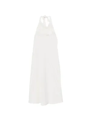 white linen halter neck dress Rosie Midi / | MESHKI Do not bleach or soak Halter White Dresses | Nordstrom