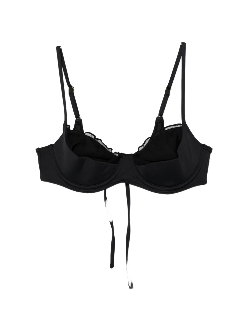 Frankies Bikinis Austin Ruffled Underwired Bikini Top In Black