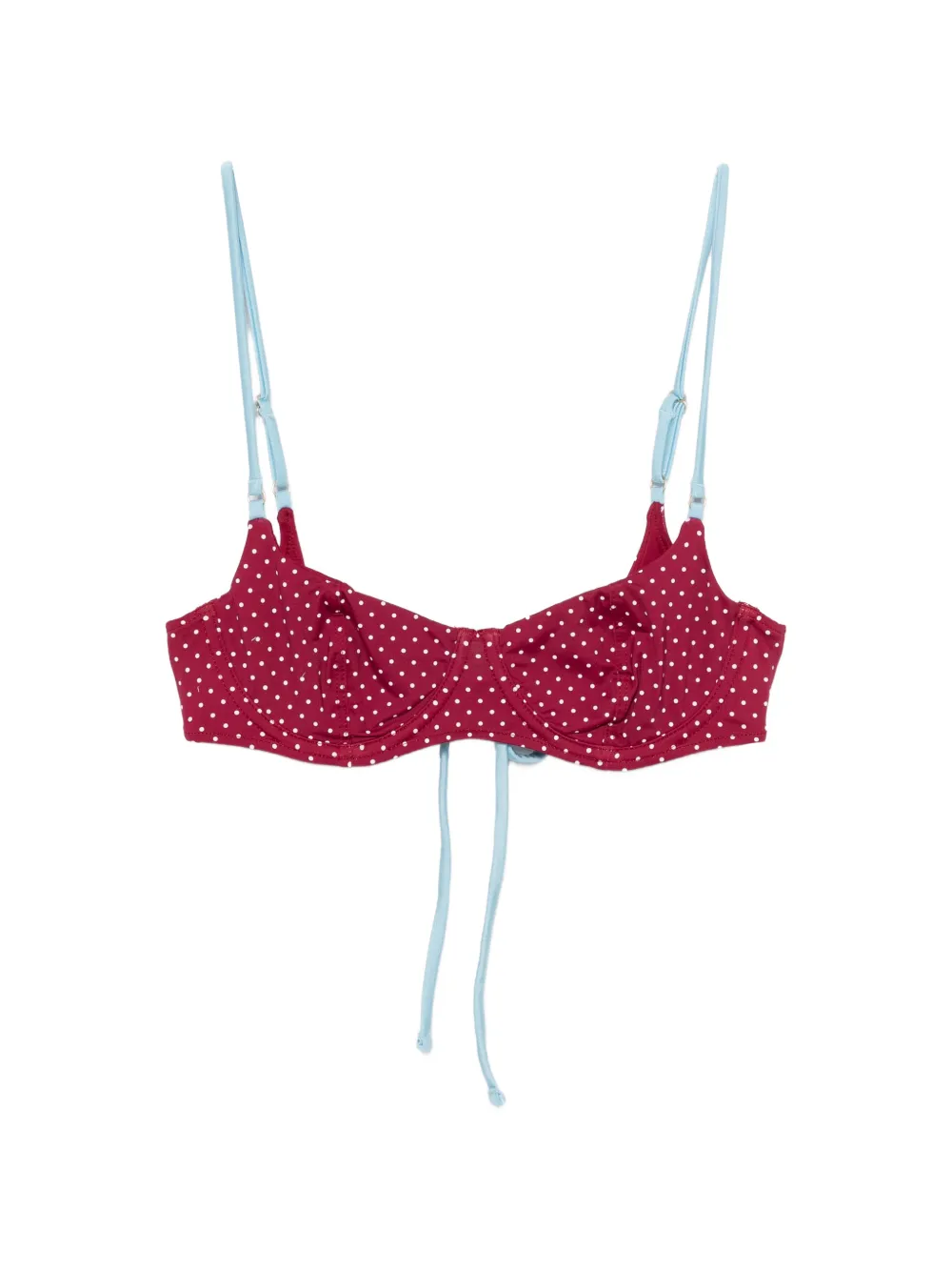 Frankies Bikinis polka-dot-pattern bikini top - Rosso