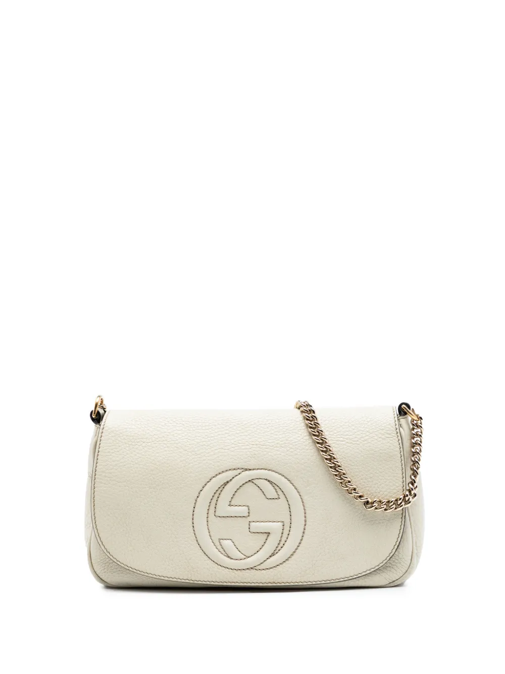 Gucci Pre-Owned 2016-2026 Medium Leather Soho Chain Flap crossbody bag - Bianco