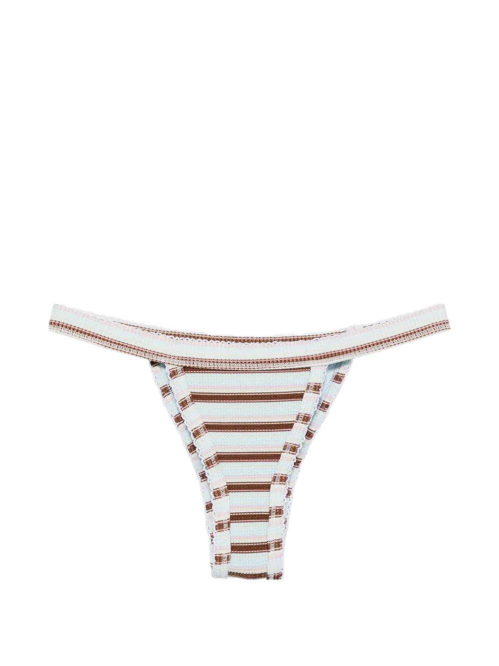 Frankies Bikinis stripe-pattern bikini bottoms - Blau